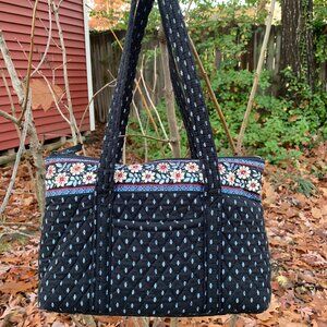 Vera Bradley Top Zip Shoulder Bag in Alpine Black